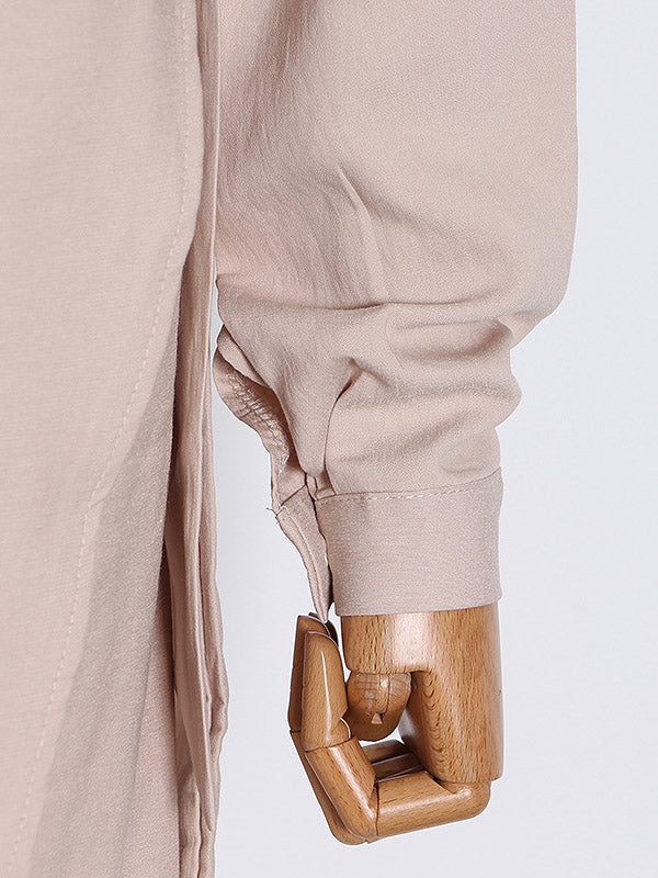 Urban Solid Color Asymmetric Batwing Sleeve Midi Dress