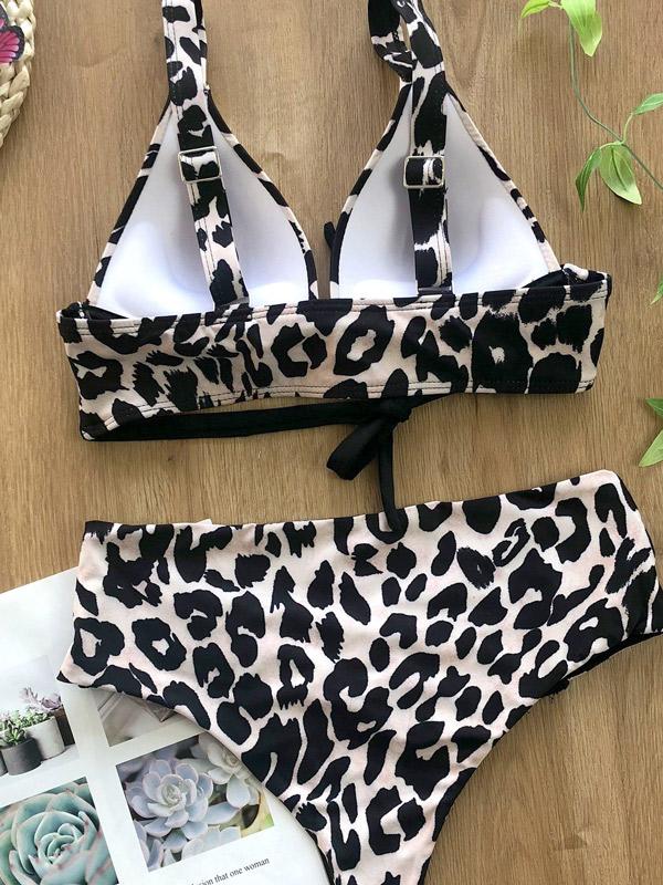 Split-Joint Bandage Split Bikini Swimsuit