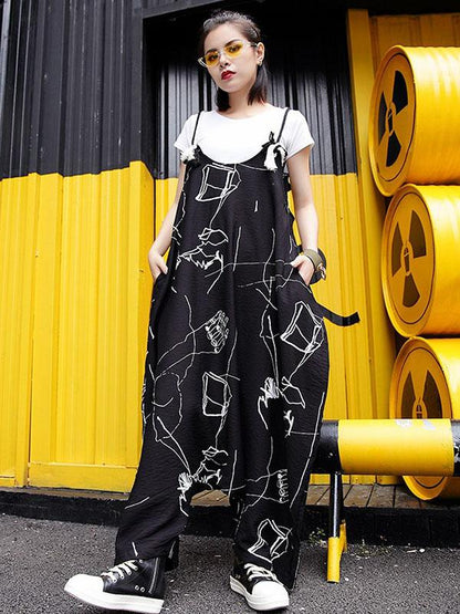 Vintage Loose Hong Kong Style Straight Leg Harem Pants