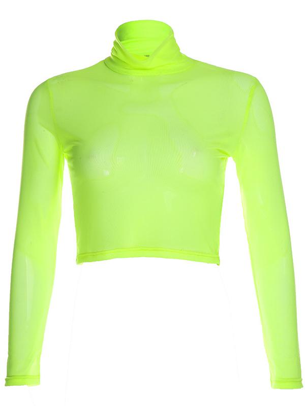 See-Through Green Casual Tee