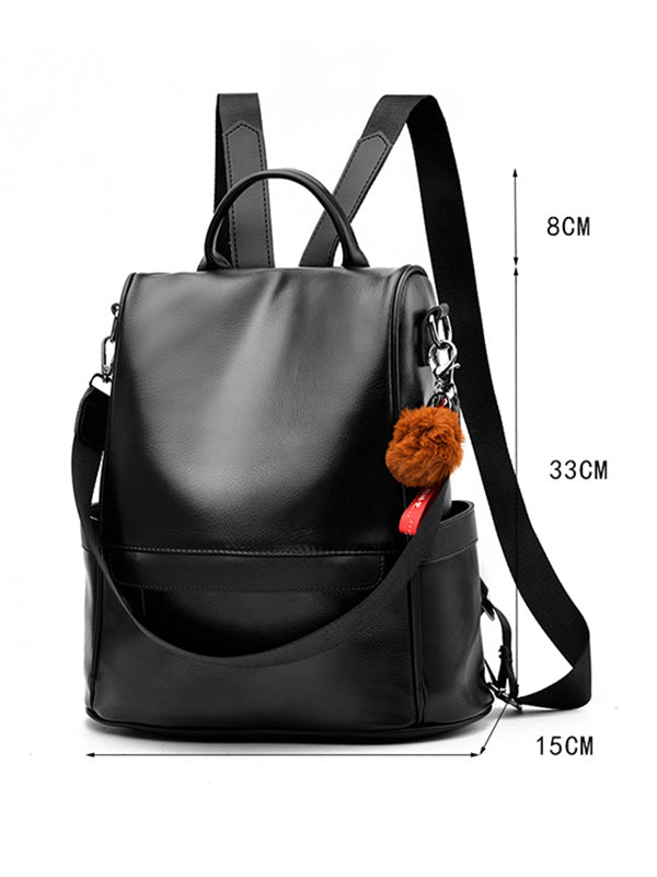 Original Solid Color PU Backpack