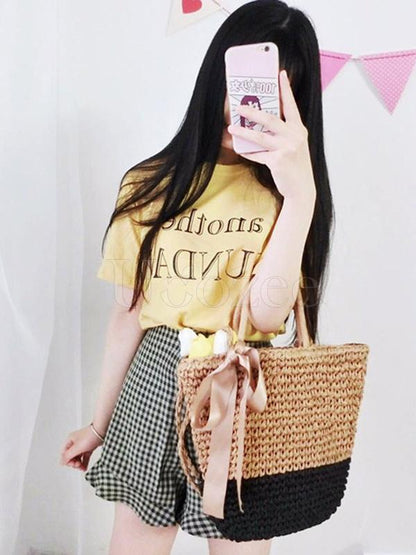 Bowknot Ribbon Weaving Dual Bag