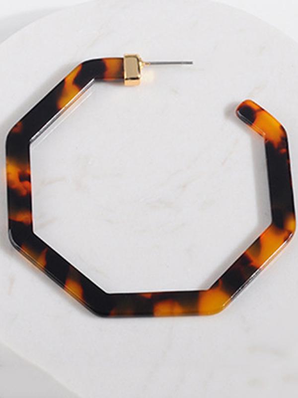 Leopard Geometry Acrylic Eardrop