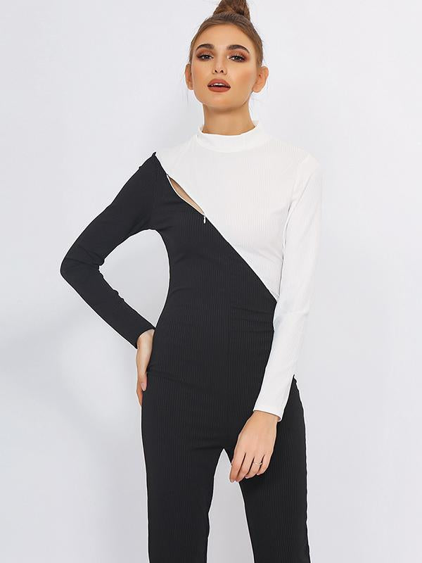 Fashion Color-Block Yoga Jumpsuits