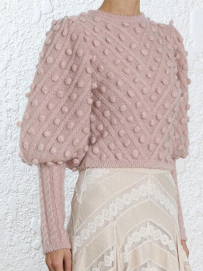 Solid Color Knitting Long Sleeves Sweater Tops
