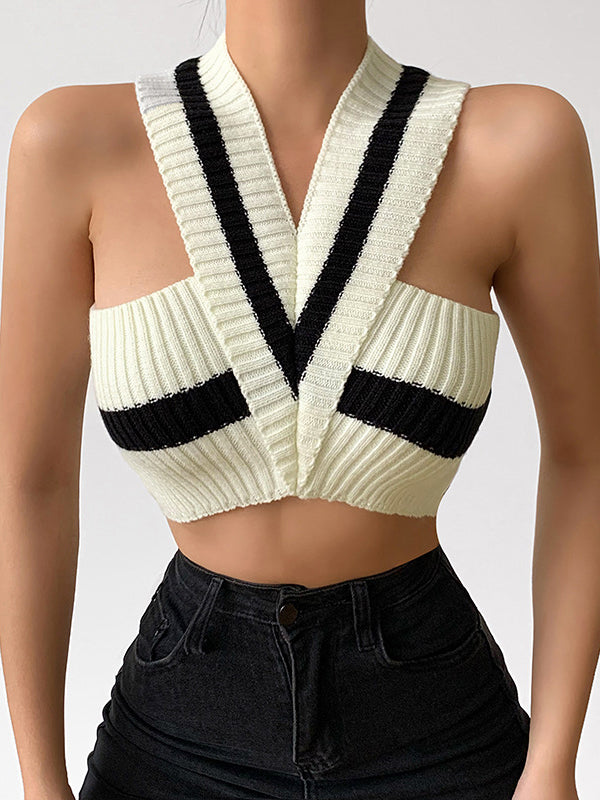 Original Sexy Knitting Halter-Neck Vest Top
