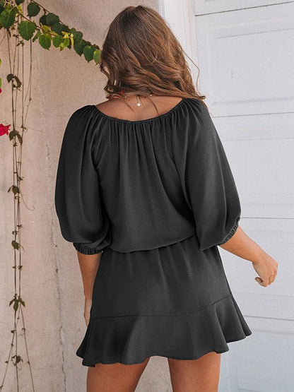 V-neck Casual Bandage Mini Dress