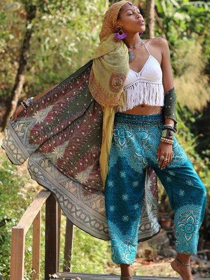 Fashion 4 Colors Elastic Waist Wide Leg Casual Pants