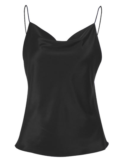 Simple Solid Color Spaghetti-Neck Vest
