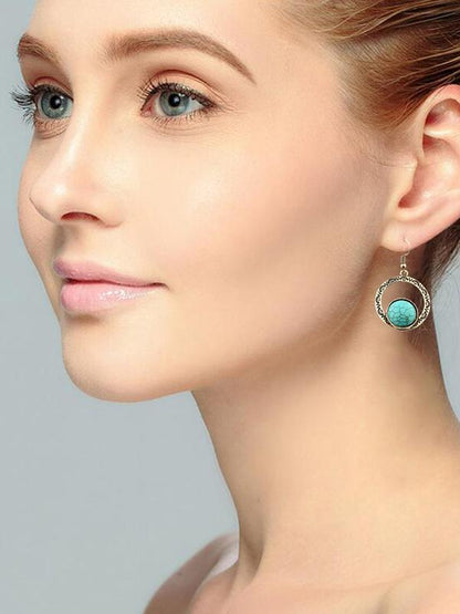 Hollow Turquoise Earrings Accessories