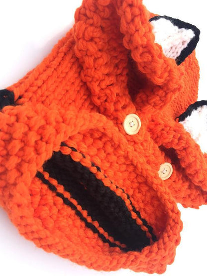 Knitted Fox Featured Warmer Hat