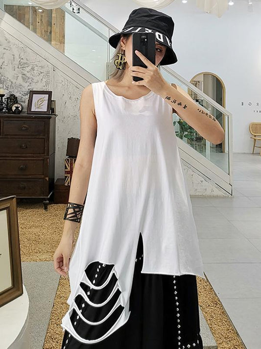 Loose Shredded Braces Dress