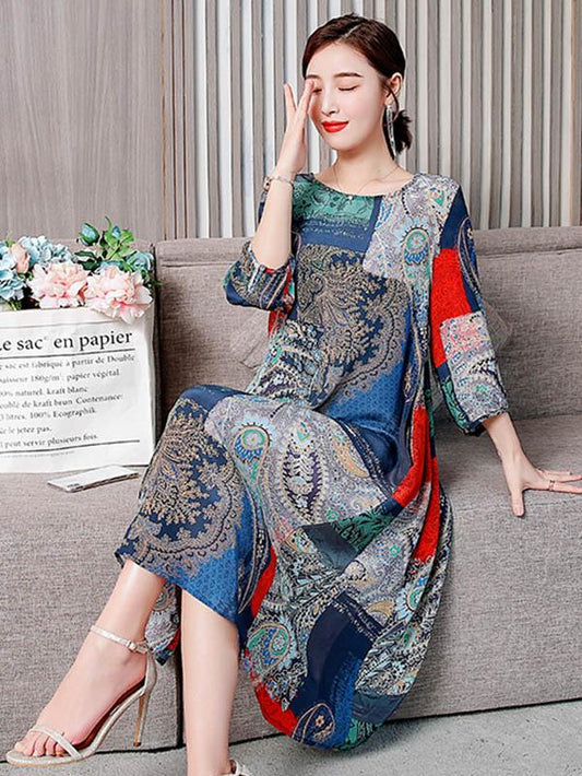 Loose Retro Split-joint Dress