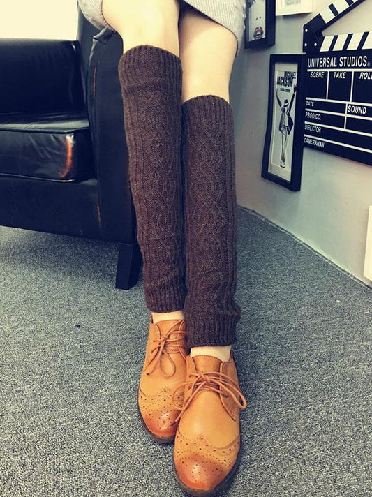 Leg Warmer Knitting Solid Stocking