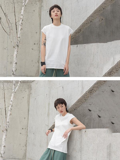 Fringed Loose Solid T-Shirt