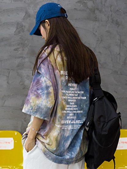 Casual Tie-Dyed Printed T-shirt