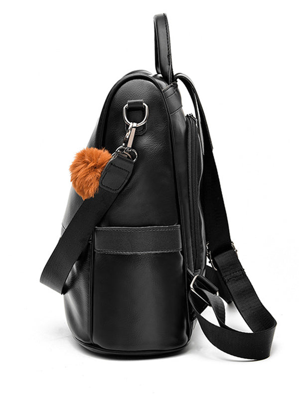 Original Solid Color PU Backpack