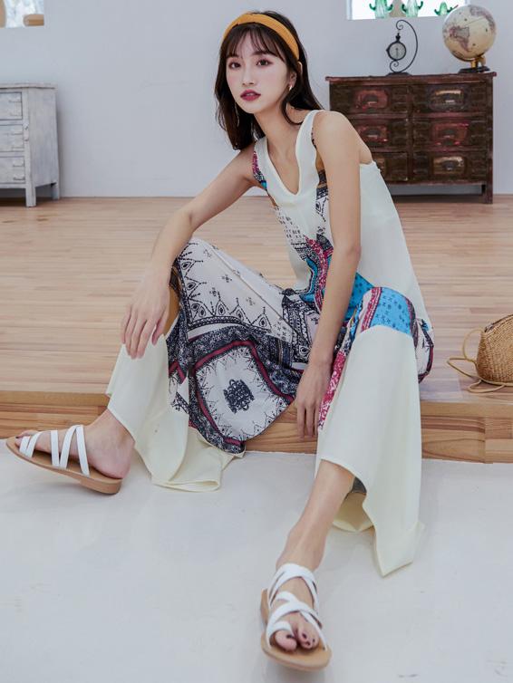 Comfortable Colorful Printed Beach Jumpsuit