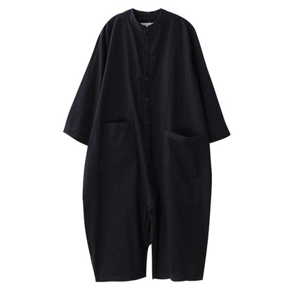 Buykud Solid Color Simple Casual Ultra-loose Rompers
