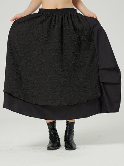 Vintage Tiered Elasticity Waist Loose Skirts