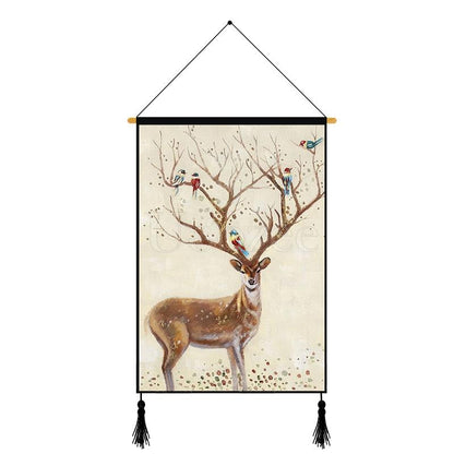 Modern Deer Printed Wall Hanging Decoration