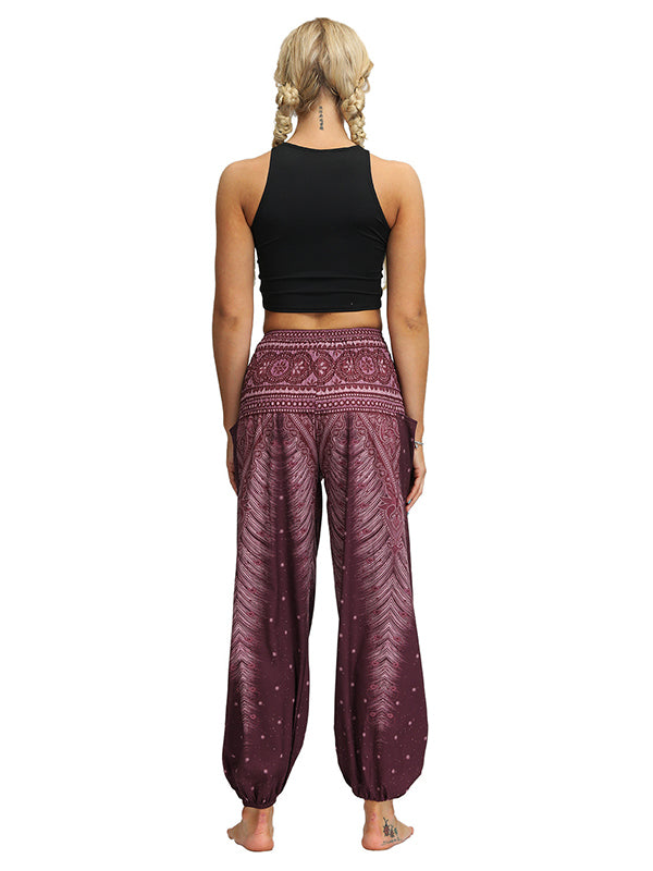 Bohemia Loose Printed Elastics Knickerbockers& Yoga Pants