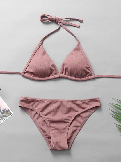 Solid Bandage Bikinis Swimwear