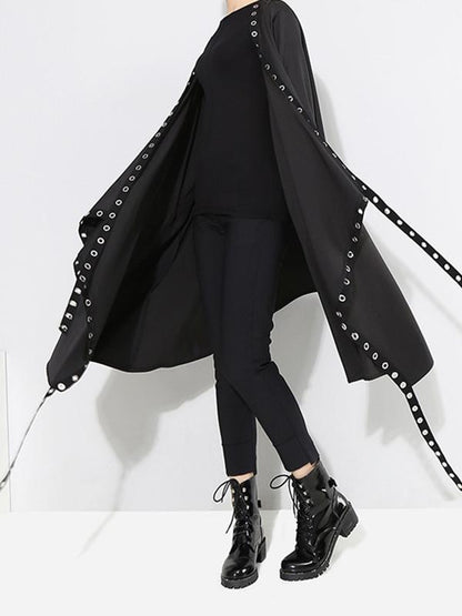 Casual Metal Split-joint Cropped Wind Coat
