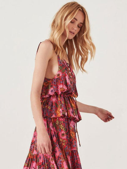 Printed Lace-up Tanks