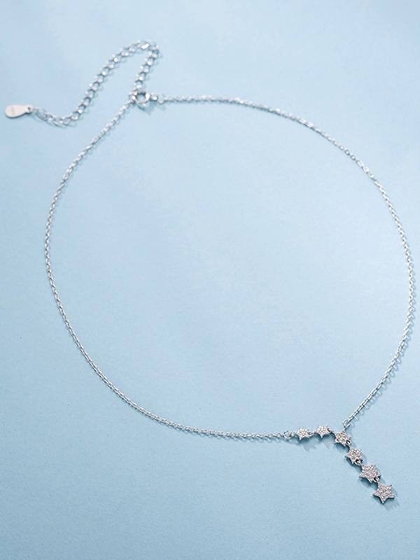 Stars Split-joint Silver Necklace