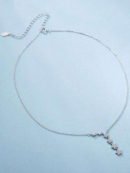 Stars Split-joint Silver Necklace
