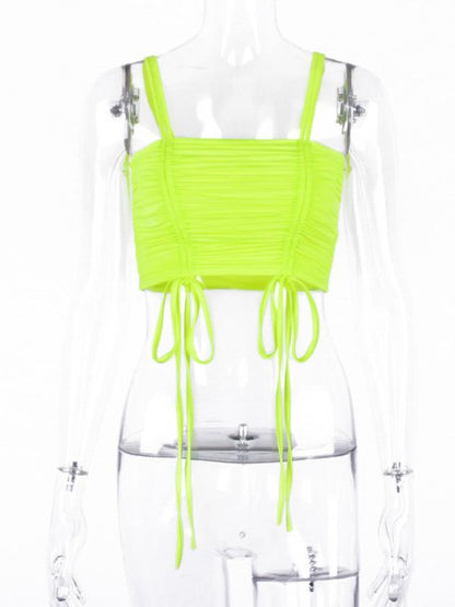 Tasseled Strapless Spaghetti-neck Tanks