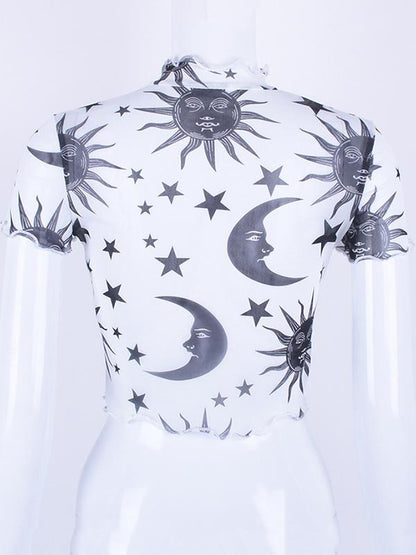 Graphic Crop Short Sleeve Tees