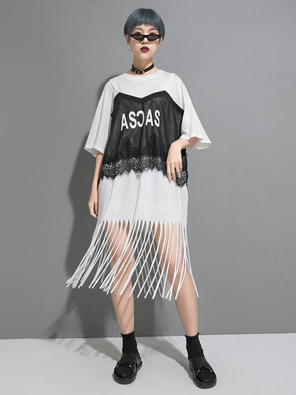 Casual False-two Tassels Long Dress