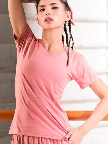 Letter Printed Fitness Sports T-shirt