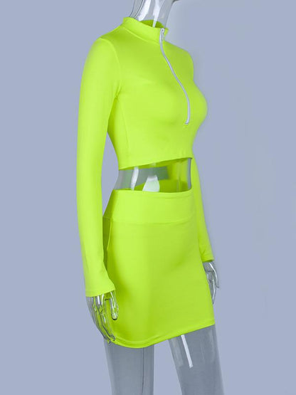 Sexy Long Sleeves Tee And Skirt Suits