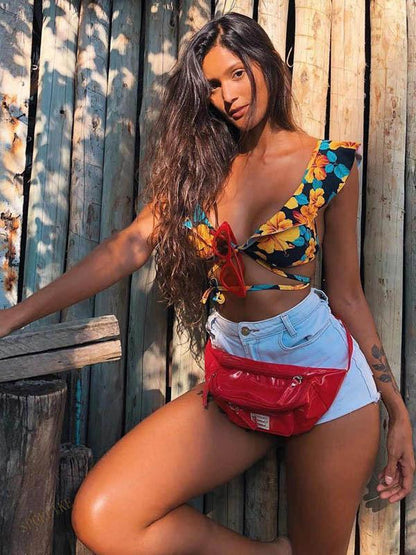 Falbala Plain&Printed Bikinis Swimwear