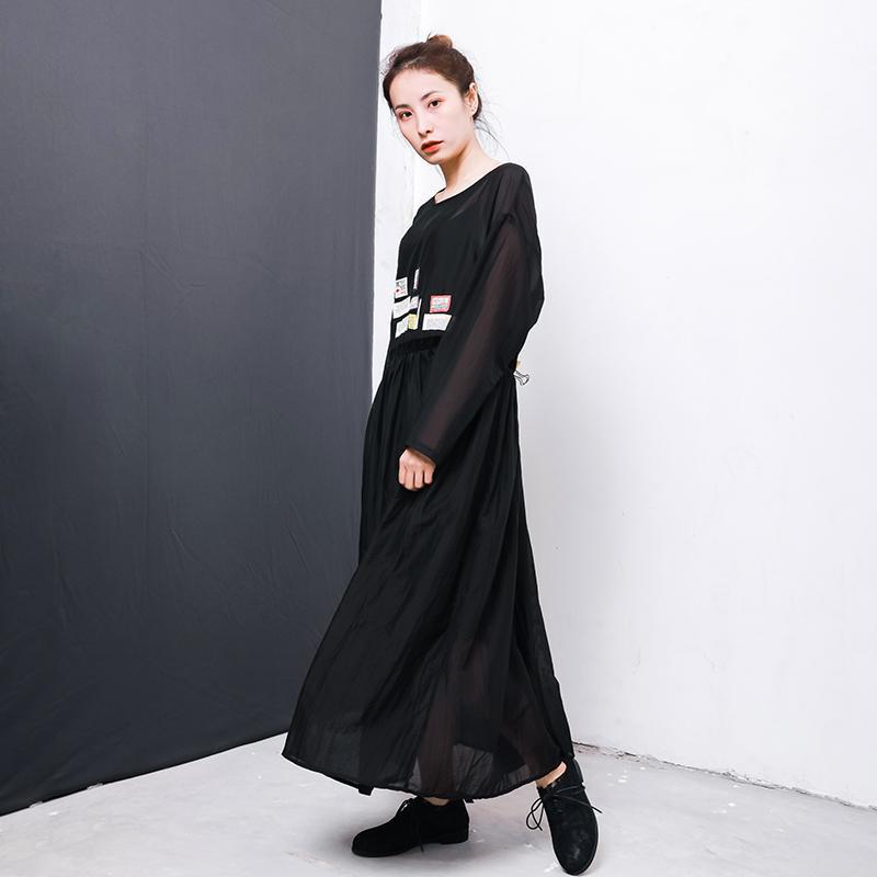 Appliques Fahion Casual Dress With Lining