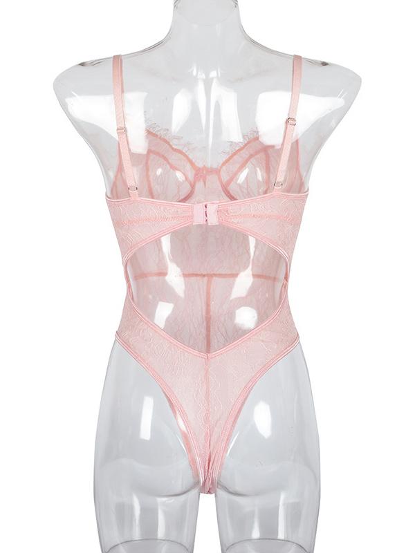 Eyelash Lace Underwired Bodysuit Lingerie