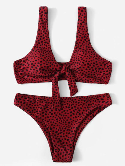 Polka-dot Knot Bikinis Swimwear