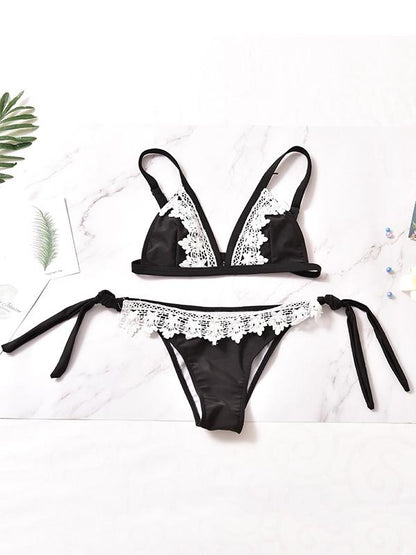 Sexy Knot Bottom Lace Bikini Set
