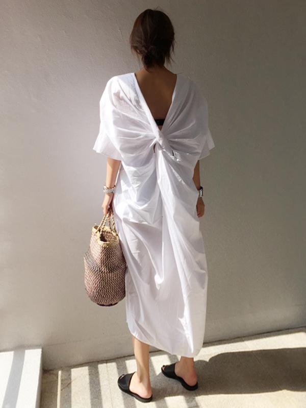 Plus Size V-Back Ruffled Maxi Dresses