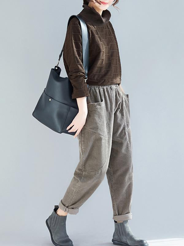 Original Solid High Collar Hoodies&Sweatshirts