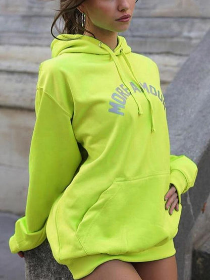 Loose Reflective Letter Printed Sweatshirt
