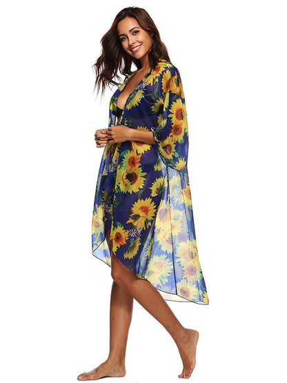 Fashion Flared Sleeves Cover-Up