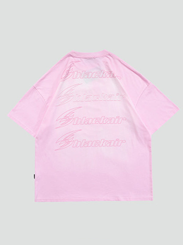 Vintage Round-Neck Bear Print Loose T-Shirts Tops