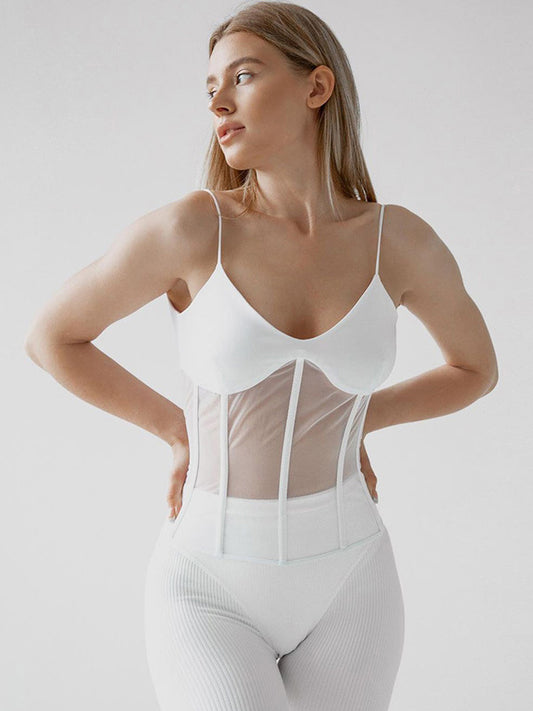 Sexy Wrap Mesh See-Through Vest Top