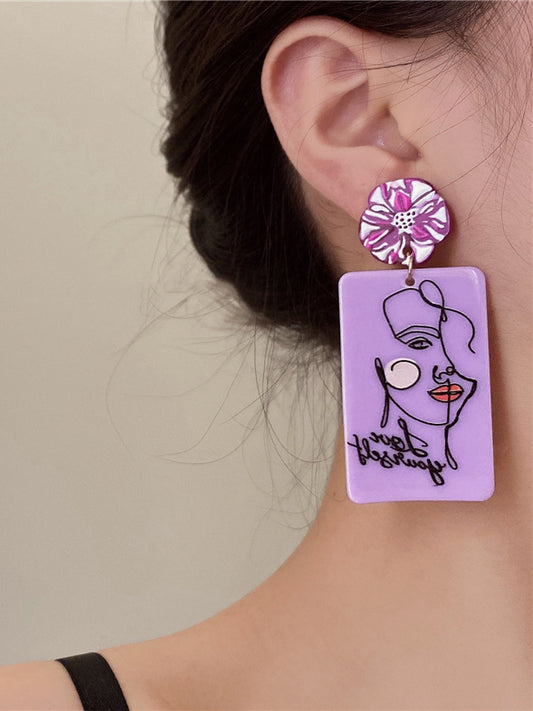 Original Statement Vintage Geometric Acrylic Earrings