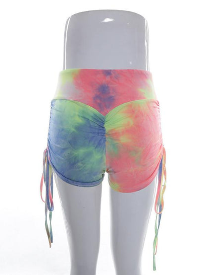 Sports Tie-dyed High Waist Shorts