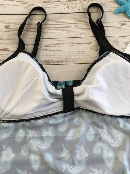 Printed Backless Tankini Swimsuit
